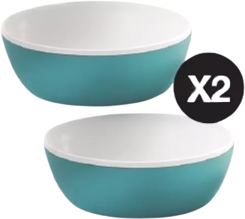 Cuencos Oval Set x2 Aqua