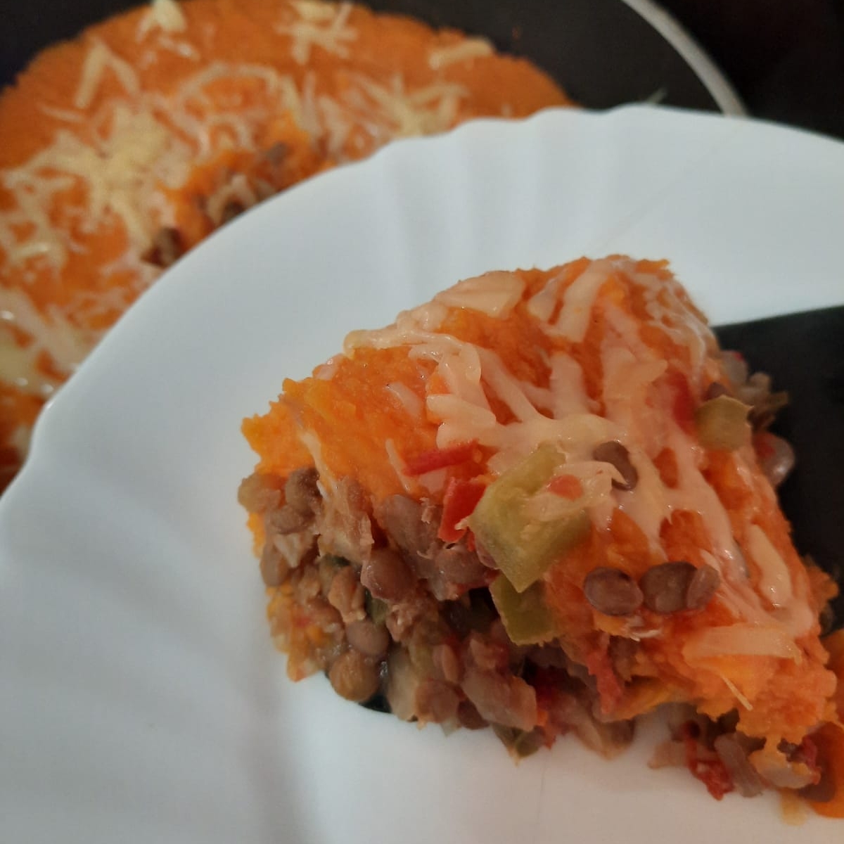 Pastel De Calabaza y Lentejas